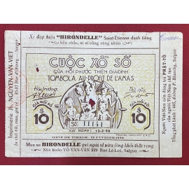 Vé số Đông Dương năm 1950- Tombola - Sử dụng 3 Nước -Việt Nam - Laos - Campuchia- Indochina Lottery