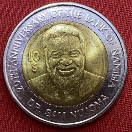 NAMBIA (1990-2010) - $10 - 20TH ANNIVERSARY OF THE BANK OF NAMBIA - DR.SAM NUIOMA