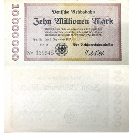 Deutsche Reichsbahn - Zehn Millionen Mark (10 triệu mark) 1923